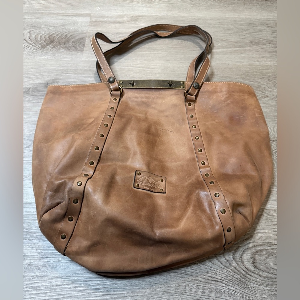 Patricia Nash Italian Tan Leather Tote - image 2